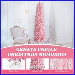 FREE SHIPPING? Christmas Tree, 7.5 Ft Hinged, Unlit, Pencil, 641 Branch Tips