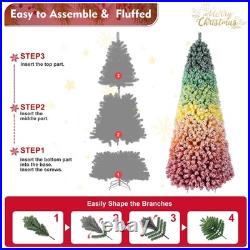 FREE SHIPPING? Rainbow Christmas Tree, 7.5 ft, 1207 Branches, Frosted Tips