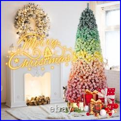 FREE SHIPPING? Rainbow Christmas Tree, 7.5 ft, 1207 Branches, Frosted Tips