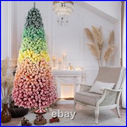 FREE SHIPPING? Rainbow Christmas Tree, 7.5 ft, 1207 Branches, Frosted Tips