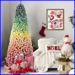 FREE SHIPPING? Rainbow Christmas Tree, 7.5 ft, 1207 Branches, Frosted Tips