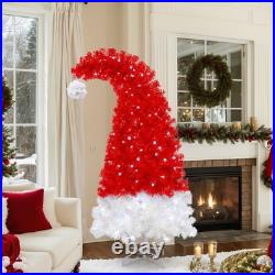 FREE SHIPPING? Santa Hat Christmas Tree, 6 ft, Lights Built In 1207 Branches