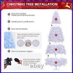FREE SHIPPING? White Christmas Tree, 650 Lights, 9 Ft, Hinged, 2000 Branche