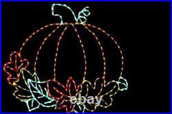 Fall Autumn Pumpkin LED light metal wire frame outdoor yard display