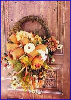 Fall Cornucopia Grapevine Wreath, 23Front Door Wreath, Fall Decor, Autumn Decor Fall Cornucopia Grapevine Wreath, 23Front Door Wreath, Fall Decor, Autumn Decor