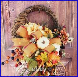 Fall Cornucopia Grapevine Wreath, 23Front Door Wreath, Fall Decor, Autumn Decor Fall Cornucopia Grapevine Wreath, 23Front Door Wreath, Fall Decor, Autumn Decor