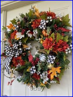 Fall Mackenzie child, Authentic Ribbon Beautiful Handmade Wreath With Light
