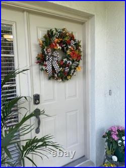 Fall Mackenzie child, Authentic Ribbon Beautiful Handmade Wreath With Light
