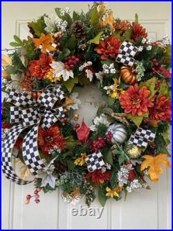 Fall Mackenzie child, Authentic Ribbon Beautiful Handmade Wreath With Light