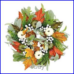 Fall Wreath Maple Leaves Pumpkin Wreaths Fall Decor Thanksgiving Wreaths