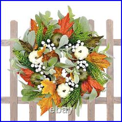 Fall Wreath Maple Leaves Pumpkin Wreaths Fall Decor Thanksgiving Wreaths