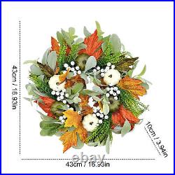 Fall Wreath Maple Leaves Pumpkin Wreaths Fall Decor Thanksgiving Wreaths