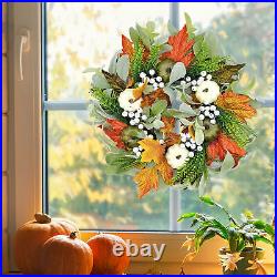 Fall Wreath Maple Leaves Pumpkin Wreaths Fall Decor Thanksgiving Wreaths
