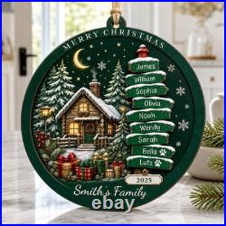 Family 2025 Wood Christmas Ornament Personalized Home Decor