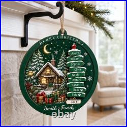 Family 2025 Wood Christmas Ornament Personalized Home Decor