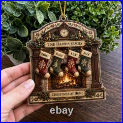Family Fireplace Personalized Christmas Ornament 3.5 inch Christmas Decor