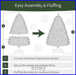 Family-Friendly 4.5ft Pre-Lit Christmas Tree with 195 Flocked Tips & Metal Stand