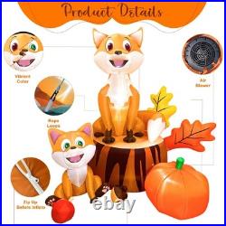 Fayavoo 6FT Thanksgiving Inflatables Fox Outdoor Decorations, Large Fall Blow