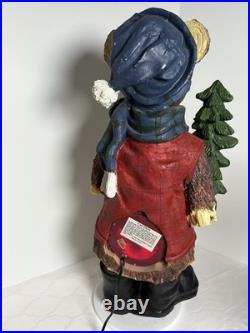 Fiber Optic Wood Look Christmas Bear Indoor use Light up Cabin Door Greeter 25