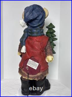 Fiber Optic Wood Look Christmas Bear Indoor use Light up Cabin Door Greeter 25