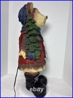 Fiber Optic Wood Look Christmas Bear Indoor use Light up Cabin Door Greeter 25