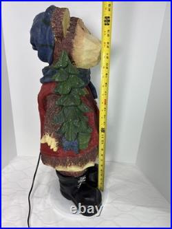 Fiber Optic Wood Look Christmas Bear Indoor use Light up Cabin Door Greeter 25