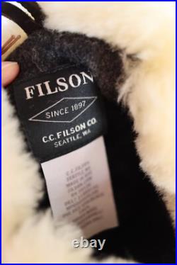 Filson Mackinaw Wool Christmas Stocking Shearling Gray/Black Plaid LAST ONE