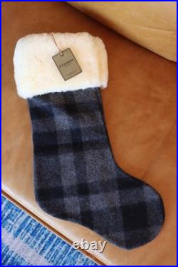 Filson Mackinaw Wool Christmas Stocking Shearling Gray/Black Plaid LAST ONE
