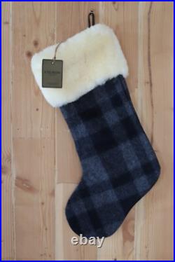 Filson Mackinaw Wool Christmas Stocking Shearling Gray/Black Plaid LAST ONE