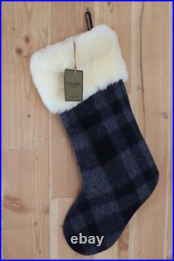 Filson Mackinaw Wool Christmas Stocking Shearling Gray/Black Plaid LAST ONE