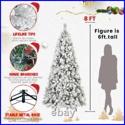 Fireproof Pre-lit Artificial Flocked Christmas Tree with PVC & Hard Needle Mix