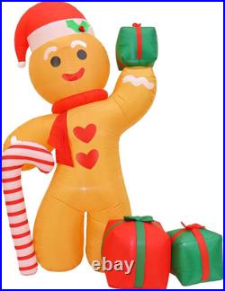 First Traditions Inflatable Festive Gingerbread Man with Hat, Candy Cane, Gifts First Traditions Inflatable Festive Gingerbread Man with Hat, Candy Cane, Gifts