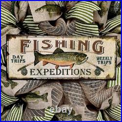 Fishing Expeditions Handmade Deco Mesh Wreath Fishing Expeditions Handmade Deco Mesh Wreath