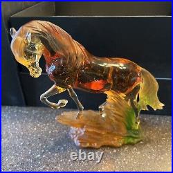Fitz & Floyd Beau Verre Crystal Arabian Horse Sculpture Medium Figure Inbox Rare