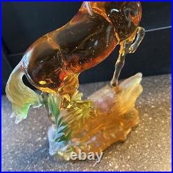 Fitz & Floyd Beau Verre Crystal Arabian Horse Sculpture Medium Figure Inbox Rare