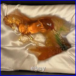 Fitz & Floyd Beau Verre Crystal Arabian Horse Sculpture Medium Figure Inbox Rare