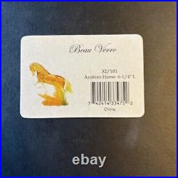 Fitz & Floyd Beau Verre Crystal Arabian Horse Sculpture Medium Figure Inbox Rare