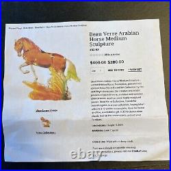 Fitz & Floyd Beau Verre Crystal Arabian Horse Sculpture Medium Figure Inbox Rare