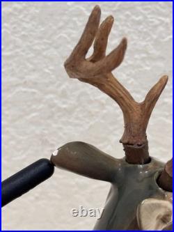 Fitz & Floyd Holiday Leaves Reindeer Candleholders Pair Christmas Deer Decor