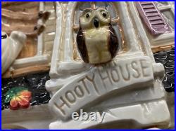 Fitz and Floyd Halloween Harvest Hooty Haunted House Cookie Jar withLid NICE