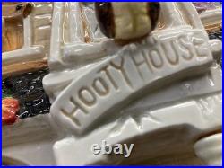 Fitz and Floyd Halloween Harvest Hooty Haunted House Cookie Jar withLid NICE