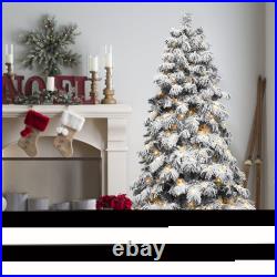 Flocked Christmas Tree with Tips Snowy Hinged Tree Realist Artificial Xmas Tree