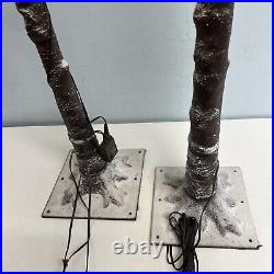 Flocked Prelit Trees 2-PACK 4.5 ft & 5.5 ft Indoor/outdoor Timer Distressed Car