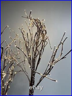 Flocked Prelit Trees 2-PACK 4.5 ft & 5.5 ft Indoor/outdoor Timer Distressed Car