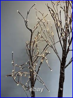 Flocked Prelit Trees 2-PACK 4.5 ft & 5.5 ft Indoor/outdoor Timer Distressed Car