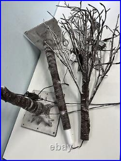 Flocked Prelit Trees 2-PACK 4.5 ft & 5.5 ft Indoor/outdoor Timer Distressed Car