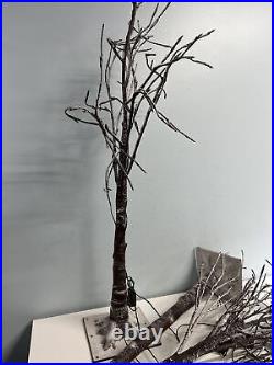 Flocked Prelit Trees 2-PACK 4.5 ft & 5.5 ft Indoor/outdoor Timer Distressed Car