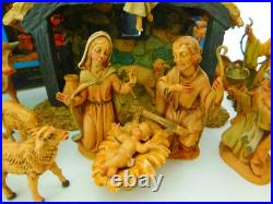 Fontanini 2.5 Lighted 16pc Nativity Stable #50046 1997 with Original Box