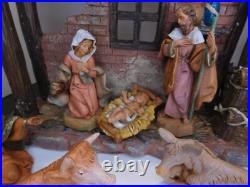 Fontanini 5 Scale 14pc Nativity Figurines with Lighted Resin Stable