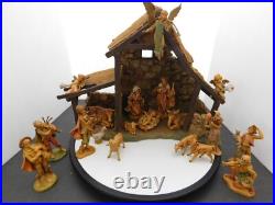 Fontanini 5 Scale 20pc Nativity Figurines with Lighted Stable with Original Box